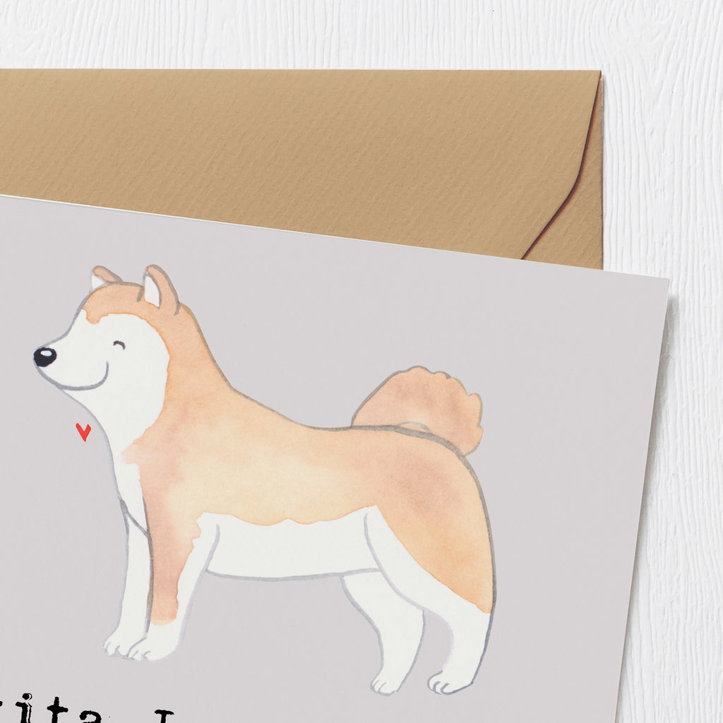 Deluxe Karte Akita Inu Herz Karte, Grußkarte, Klappkarte, Einladungskarte, Glückwunschkarte, Hochzeitskarte, Geburtstagskarte, Hochwertige Grußkarte, Hochwertige Klappkarte, Hund, Hunderasse, Rassehund, Hundebesitzer, Geschenk, Tierfreund, Schenken, Welpe