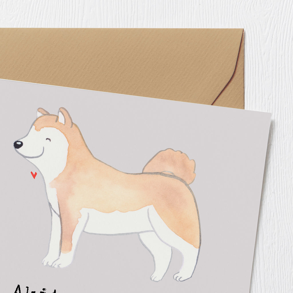 Deluxe Karte Akita Inu Freund Karte, Grußkarte, Klappkarte, Einladungskarte, Glückwunschkarte, Hochzeitskarte, Geburtstagskarte, Hochwertige Grußkarte, Hochwertige Klappkarte, Hund, Hunderasse, Rassehund, Hundebesitzer, Geschenk, Tierfreund, Schenken, Welpe