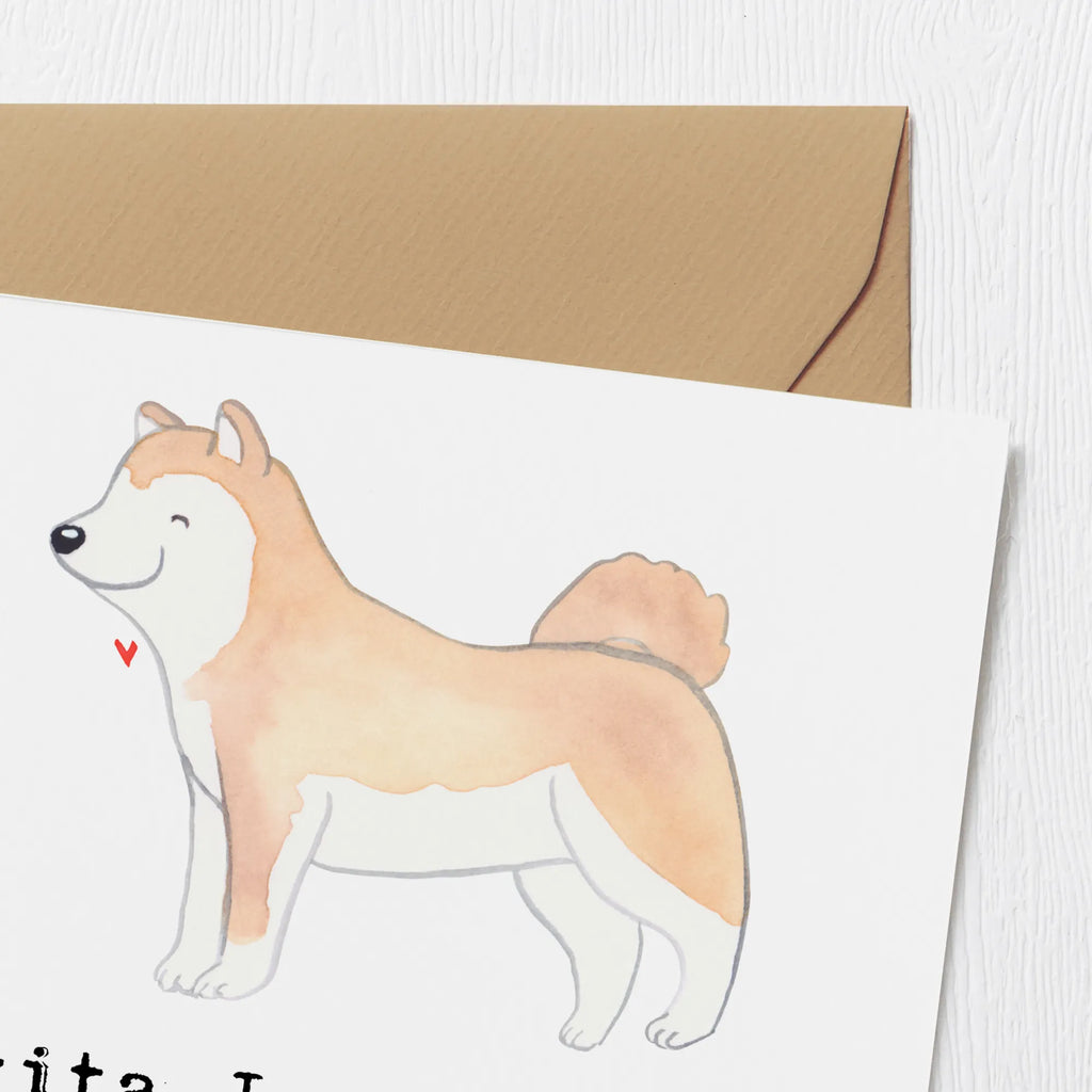 Deluxe Karte Akita Inu Herz Karte, Grußkarte, Klappkarte, Einladungskarte, Glückwunschkarte, Hochzeitskarte, Geburtstagskarte, Hochwertige Grußkarte, Hochwertige Klappkarte, Hund, Hunderasse, Rassehund, Hundebesitzer, Geschenk, Tierfreund, Schenken, Welpe