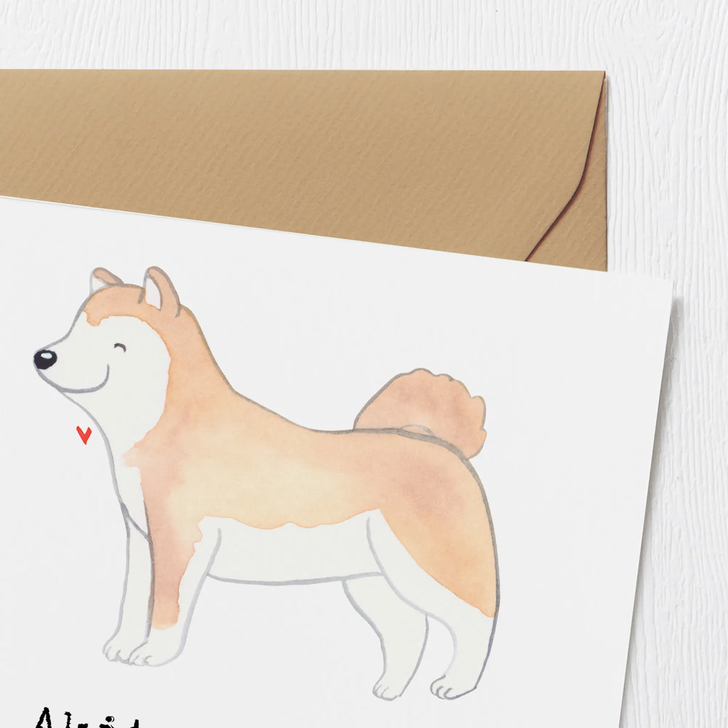 Deluxe Karte Akita Inu Freund Karte, Grußkarte, Klappkarte, Einladungskarte, Glückwunschkarte, Hochzeitskarte, Geburtstagskarte, Hochwertige Grußkarte, Hochwertige Klappkarte, Hund, Hunderasse, Rassehund, Hundebesitzer, Geschenk, Tierfreund, Schenken, Welpe