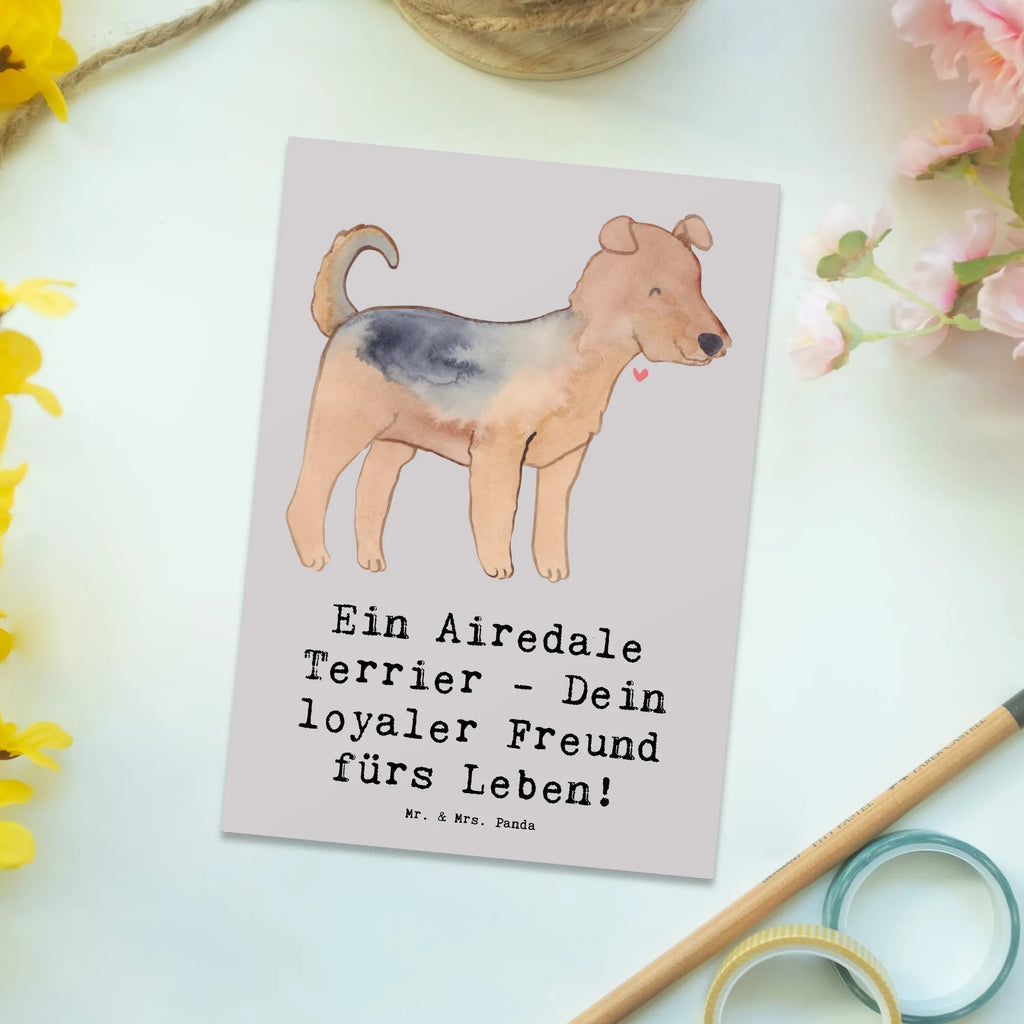 Postkarte Airedale Terrier Postkarte, Karte, Geschenkkarte, Grußkarte, Einladung, Ansichtskarte, Geburtstagskarte, Einladungskarte, Dankeskarte, Ansichtskarten, Einladung Geburtstag, Einladungskarten Geburtstag, Hund, Hunderasse, Rassehund, Hundebesitzer, Geschenk, Tierfreund, Schenken, Welpe