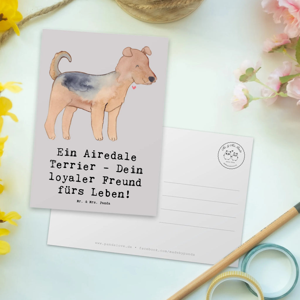 Postkarte Airedale Terrier Postkarte, Karte, Geschenkkarte, Grußkarte, Einladung, Ansichtskarte, Geburtstagskarte, Einladungskarte, Dankeskarte, Ansichtskarten, Einladung Geburtstag, Einladungskarten Geburtstag, Hund, Hunderasse, Rassehund, Hundebesitzer, Geschenk, Tierfreund, Schenken, Welpe