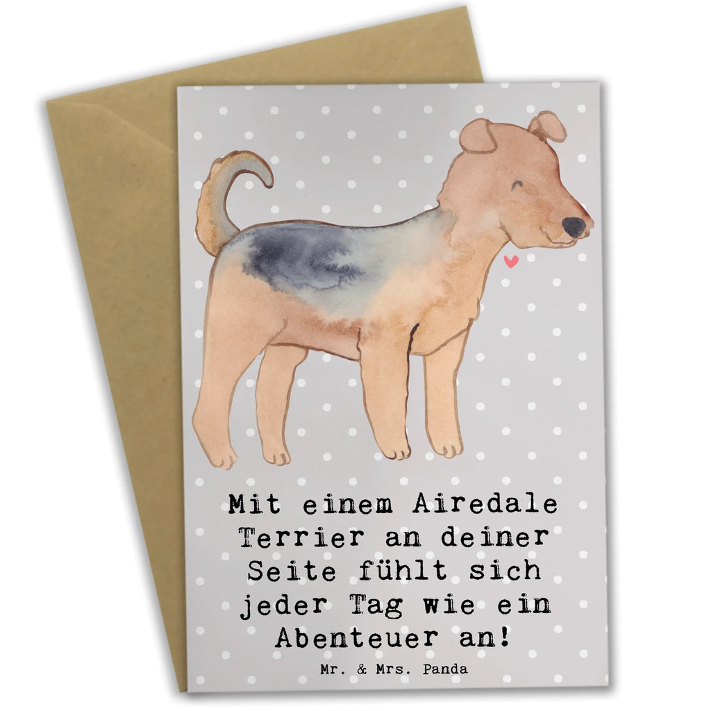 Grußkarte Airedale Terrier Abenteuer Grußkarte, Klappkarte, Einladungskarte, Glückwunschkarte, Hochzeitskarte, Geburtstagskarte, Karte, Ansichtskarten, Hund, Hunderasse, Rassehund, Hundebesitzer, Geschenk, Tierfreund, Schenken, Welpe