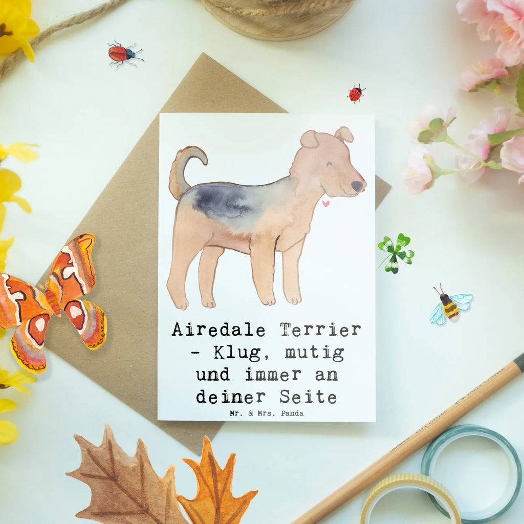 Grußkarte Airedale Terrier Grußkarte, Klappkarte, Einladungskarte, Glückwunschkarte, Hochzeitskarte, Geburtstagskarte, Karte, Ansichtskarten, Hund, Hunderasse, Rassehund, Hundebesitzer, Geschenk, Tierfreund, Schenken, Welpe