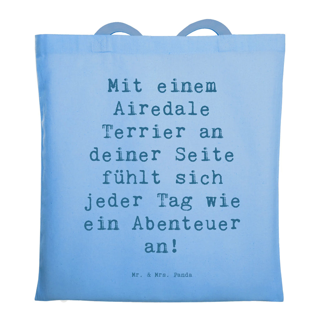 Tragetasche Spruch Airedale Terrier Abenteuer Beuteltasche, Beutel, Einkaufstasche, Jutebeutel, Stoffbeutel, Tasche, Shopper, Umhängetasche, Strandtasche, Schultertasche, Stofftasche, Tragetasche, Badetasche, Jutetasche, Einkaufstüte, Laptoptasche, Hund, Hunderasse, Rassehund, Hundebesitzer, Geschenk, Tierfreund, Schenken, Welpe