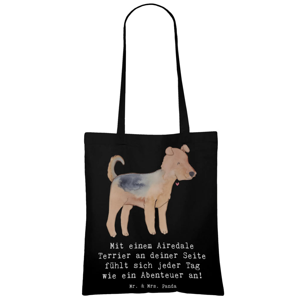 Tragetasche Airedale Terrier Abenteuer Beuteltasche, Beutel, Einkaufstasche, Jutebeutel, Stoffbeutel, Tasche, Shopper, Umhängetasche, Strandtasche, Schultertasche, Stofftasche, Tragetasche, Badetasche, Jutetasche, Einkaufstüte, Laptoptasche, Hund, Hunderasse, Rassehund, Hundebesitzer, Geschenk, Tierfreund, Schenken, Welpe