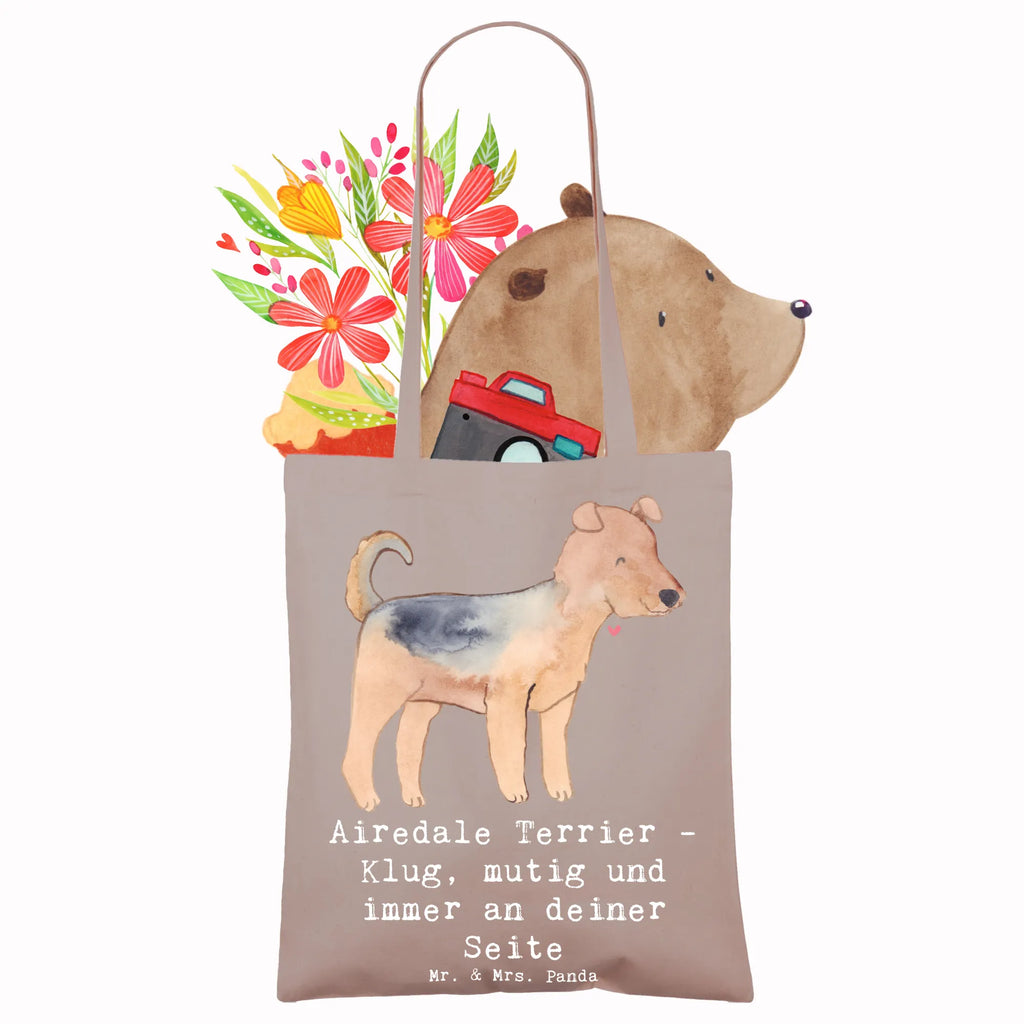 Tragetasche Airedale Terrier Beuteltasche, Beutel, Einkaufstasche, Jutebeutel, Stoffbeutel, Tasche, Shopper, Umhängetasche, Strandtasche, Schultertasche, Stofftasche, Tragetasche, Badetasche, Jutetasche, Einkaufstüte, Laptoptasche, Hund, Hunderasse, Rassehund, Hundebesitzer, Geschenk, Tierfreund, Schenken, Welpe