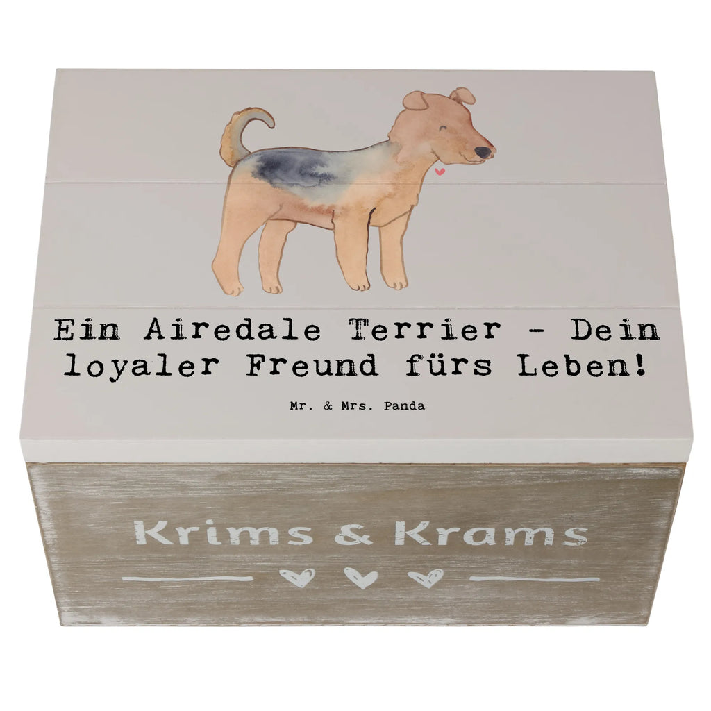 Holzkiste Airedale Terrier Holzkiste, Kiste, Schatzkiste, Truhe, Schatulle, XXL, Erinnerungsbox, Erinnerungskiste, Dekokiste, Aufbewahrungsbox, Geschenkbox, Geschenkdose, Hund, Hunderasse, Rassehund, Hundebesitzer, Geschenk, Tierfreund, Schenken, Welpe