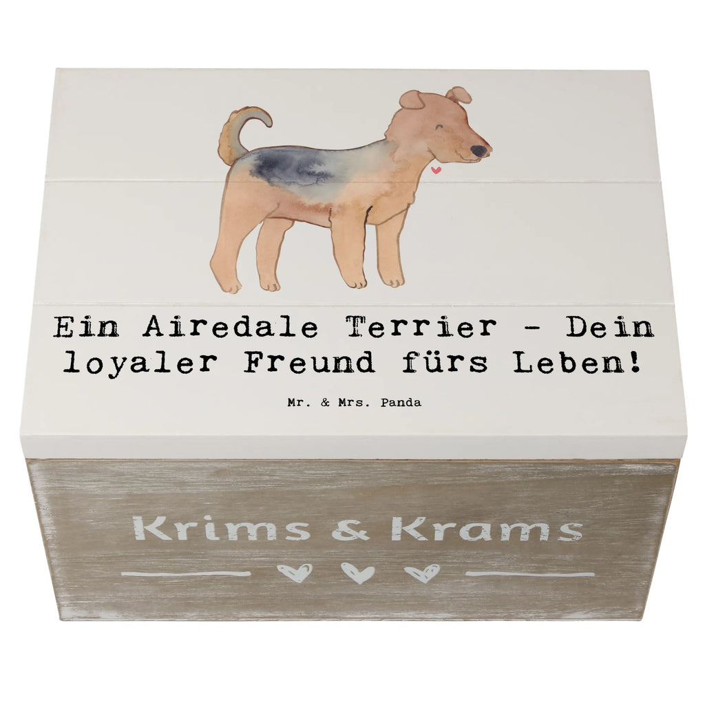 Holzkiste Airedale Terrier Holzkiste, Kiste, Schatzkiste, Truhe, Schatulle, XXL, Erinnerungsbox, Erinnerungskiste, Dekokiste, Aufbewahrungsbox, Geschenkbox, Geschenkdose, Hund, Hunderasse, Rassehund, Hundebesitzer, Geschenk, Tierfreund, Schenken, Welpe