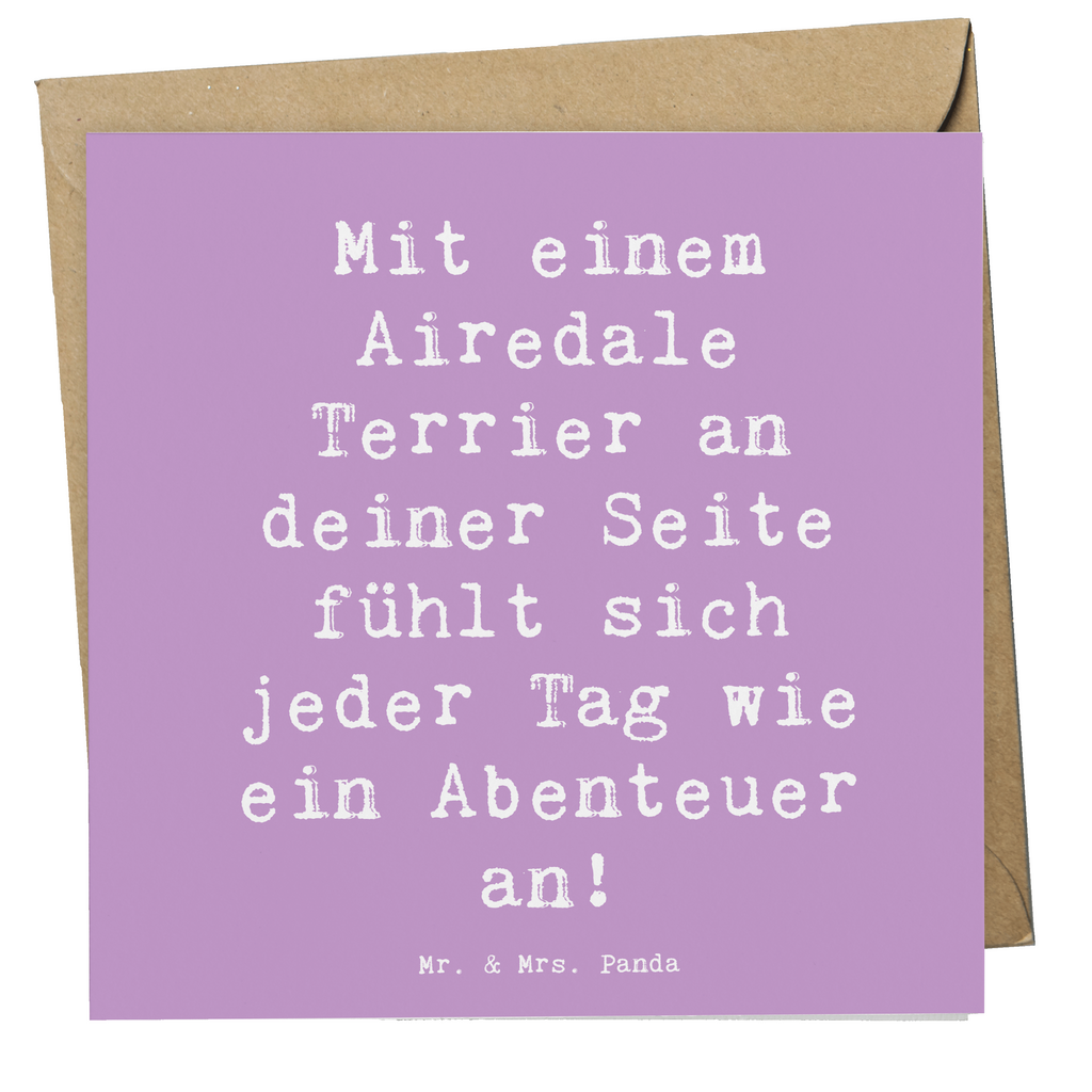 Deluxe Karte Spruch Airedale Terrier Abenteuer Karte, Grußkarte, Klappkarte, Einladungskarte, Glückwunschkarte, Hochzeitskarte, Geburtstagskarte, Hochwertige Grußkarte, Hochwertige Klappkarte, Hund, Hunderasse, Rassehund, Hundebesitzer, Geschenk, Tierfreund, Schenken, Welpe