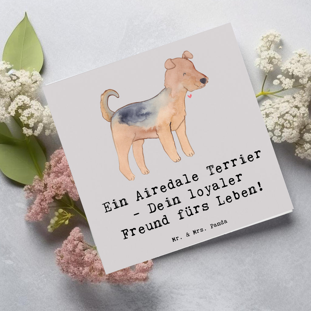 Deluxe Karte Airedale Terrier Karte, Grußkarte, Klappkarte, Einladungskarte, Glückwunschkarte, Hochzeitskarte, Geburtstagskarte, Hochwertige Grußkarte, Hochwertige Klappkarte, Hund, Hunderasse, Rassehund, Hundebesitzer, Geschenk, Tierfreund, Schenken, Welpe