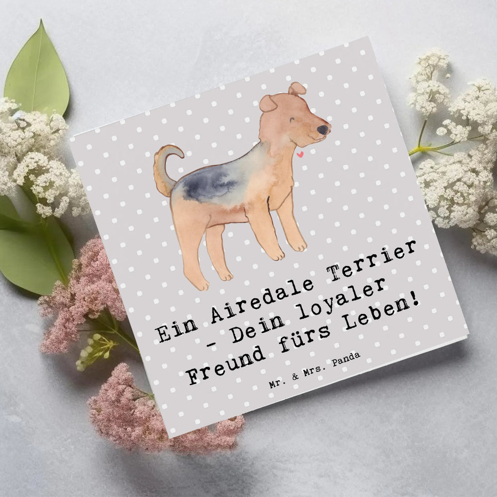 Deluxe Karte Airedale Terrier Karte, Grußkarte, Klappkarte, Einladungskarte, Glückwunschkarte, Hochzeitskarte, Geburtstagskarte, Hochwertige Grußkarte, Hochwertige Klappkarte, Hund, Hunderasse, Rassehund, Hundebesitzer, Geschenk, Tierfreund, Schenken, Welpe