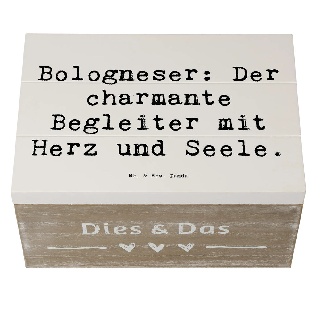 Holzkiste Spruch Bologneser Begleiter Holzkiste, Kiste, Schatzkiste, Truhe, Schatulle, XXL, Erinnerungsbox, Erinnerungskiste, Dekokiste, Aufbewahrungsbox, Geschenkbox, Geschenkdose, Hund, Hunderasse, Rassehund, Hundebesitzer, Geschenk, Tierfreund, Schenken, Welpe