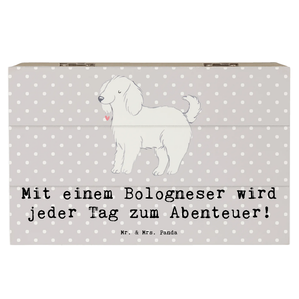 Holzkiste Bologneser Abenteuer Holzkiste, Kiste, Schatzkiste, Truhe, Schatulle, XXL, Erinnerungsbox, Erinnerungskiste, Dekokiste, Aufbewahrungsbox, Geschenkbox, Geschenkdose, Hund, Hunderasse, Rassehund, Hundebesitzer, Geschenk, Tierfreund, Schenken, Welpe