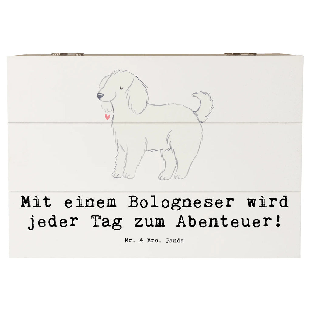 Holzkiste Bologneser Abenteuer Holzkiste, Kiste, Schatzkiste, Truhe, Schatulle, XXL, Erinnerungsbox, Erinnerungskiste, Dekokiste, Aufbewahrungsbox, Geschenkbox, Geschenkdose, Hund, Hunderasse, Rassehund, Hundebesitzer, Geschenk, Tierfreund, Schenken, Welpe