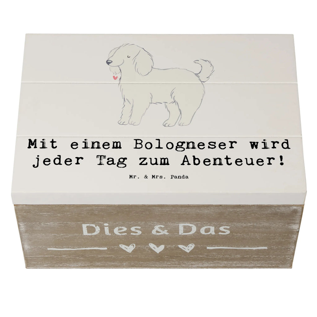 Holzkiste Bologneser Abenteuer Holzkiste, Kiste, Schatzkiste, Truhe, Schatulle, XXL, Erinnerungsbox, Erinnerungskiste, Dekokiste, Aufbewahrungsbox, Geschenkbox, Geschenkdose, Hund, Hunderasse, Rassehund, Hundebesitzer, Geschenk, Tierfreund, Schenken, Welpe