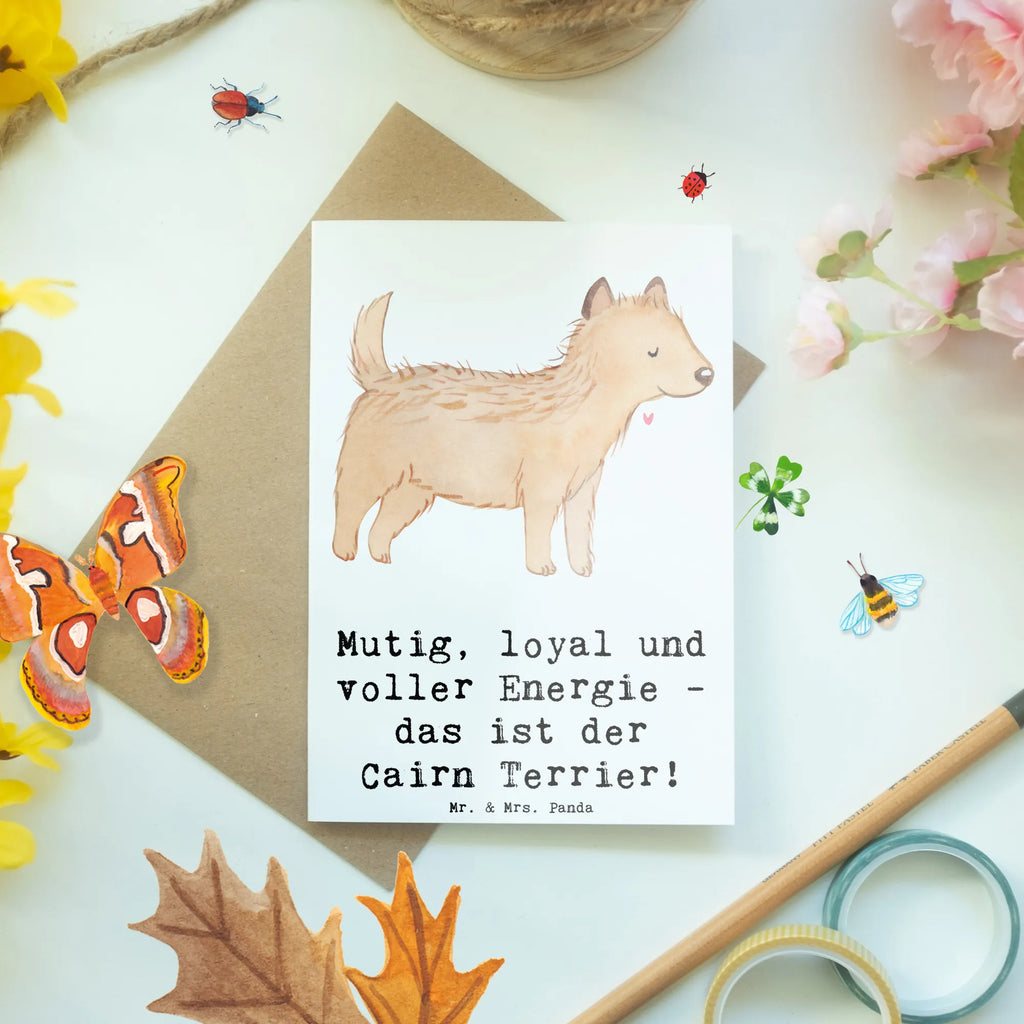 Grußkarte Mutiger Cairn Terrier Grußkarte, Klappkarte, Einladungskarte, Glückwunschkarte, Hochzeitskarte, Geburtstagskarte, Karte, Ansichtskarten, Hund, Hunderasse, Rassehund, Hundebesitzer, Geschenk, Tierfreund, Schenken, Welpe