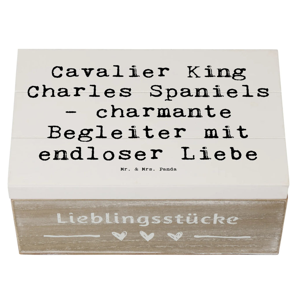 Holzkiste Spruch Cavalier King Charles Spaniel Begleiter Holzkiste, Kiste, Schatzkiste, Truhe, Schatulle, XXL, Erinnerungsbox, Erinnerungskiste, Dekokiste, Aufbewahrungsbox, Geschenkbox, Geschenkdose, Hund, Hunderasse, Rassehund, Hundebesitzer, Geschenk, Tierfreund, Schenken, Welpe