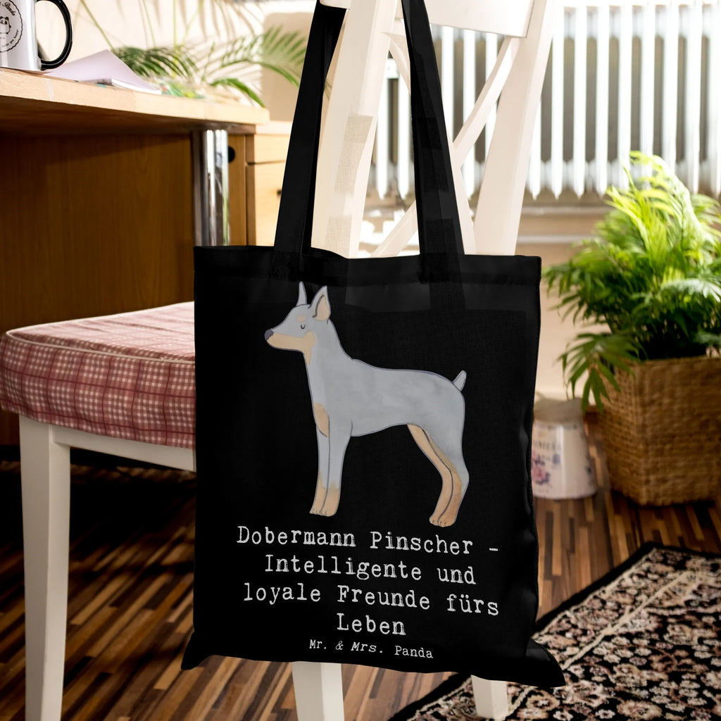 Tragetasche Dobermann Pinscher Freund Beuteltasche, Beutel, Einkaufstasche, Jutebeutel, Stoffbeutel, Tasche, Shopper, Umhängetasche, Strandtasche, Schultertasche, Stofftasche, Tragetasche, Badetasche, Jutetasche, Einkaufstüte, Laptoptasche, Hund, Hunderasse, Rassehund, Hundebesitzer, Geschenk, Tierfreund, Schenken, Welpe