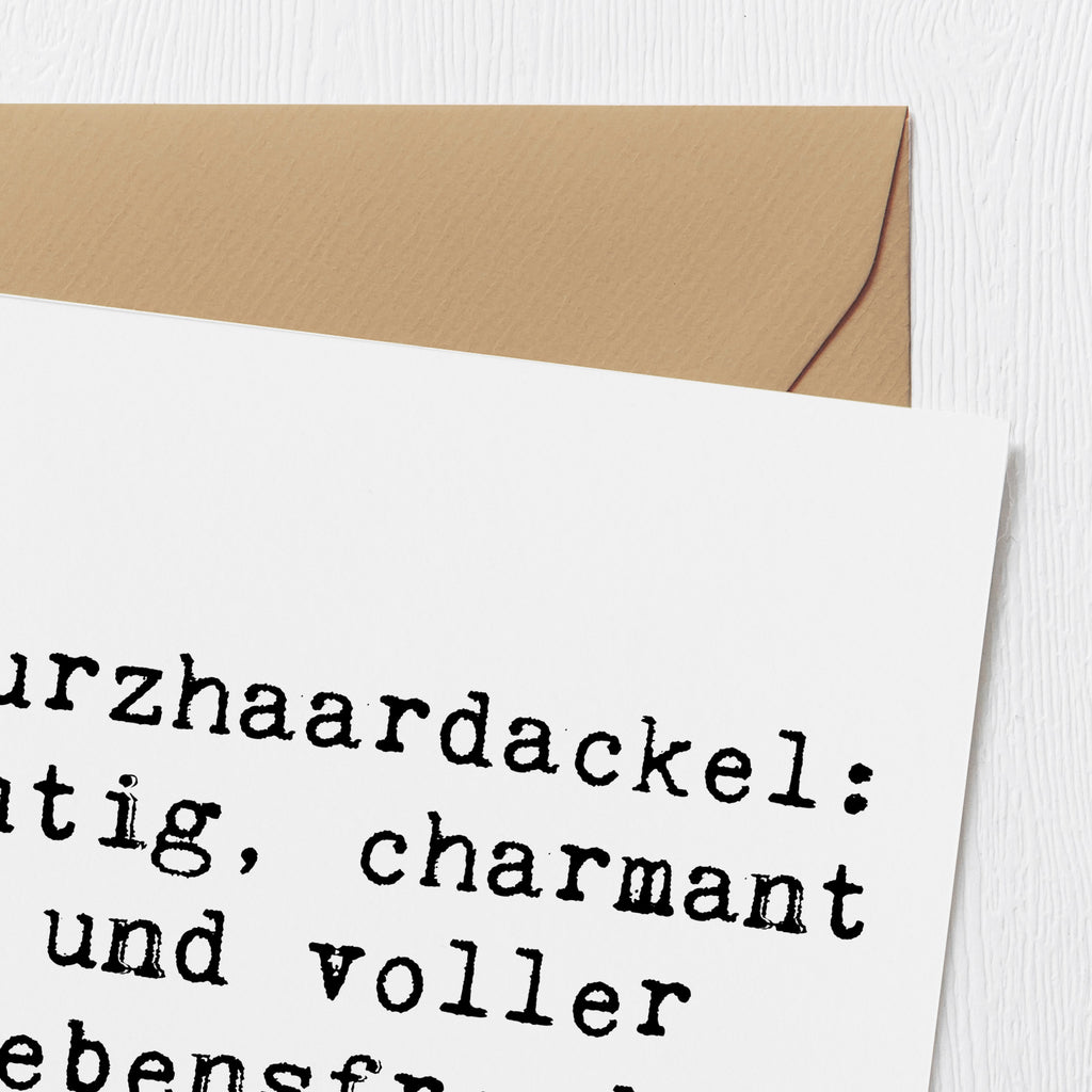 Deluxe Karte Spruch Mutiger Dackel Karte, Grußkarte, Klappkarte, Einladungskarte, Glückwunschkarte, Hochzeitskarte, Geburtstagskarte, Hochwertige Grußkarte, Hochwertige Klappkarte, Hund, Hunderasse, Rassehund, Hundebesitzer, Geschenk, Tierfreund, Schenken, Welpe