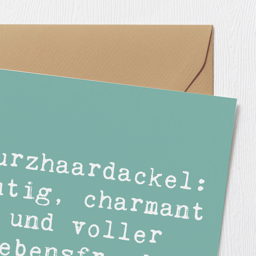 Deluxe Karte Spruch Mutiger Dackel Karte, Grußkarte, Klappkarte, Einladungskarte, Glückwunschkarte, Hochzeitskarte, Geburtstagskarte, Hochwertige Grußkarte, Hochwertige Klappkarte, Hund, Hunderasse, Rassehund, Hundebesitzer, Geschenk, Tierfreund, Schenken, Welpe