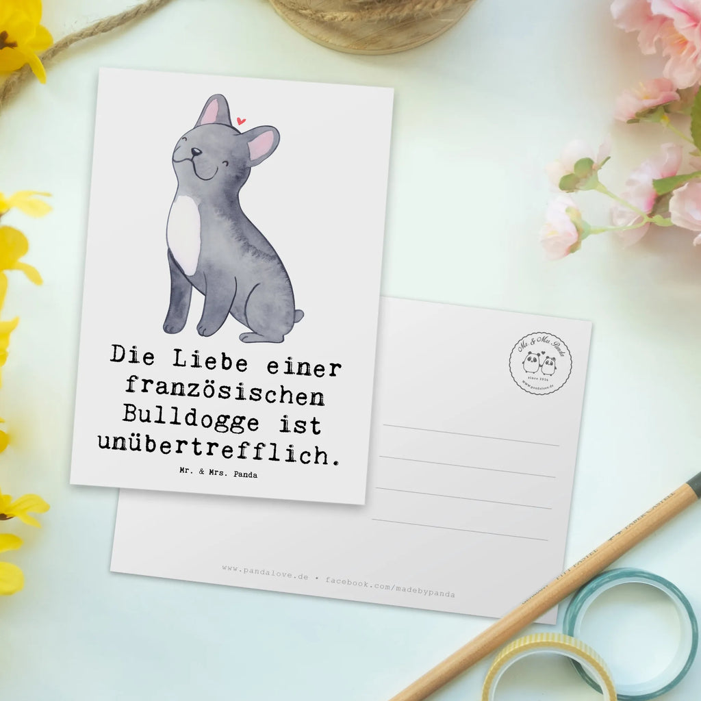 Postkarte Französische Bulldogge Liebe Postkarte, Karte, Geschenkkarte, Grußkarte, Einladung, Ansichtskarte, Geburtstagskarte, Einladungskarte, Dankeskarte, Ansichtskarten, Einladung Geburtstag, Einladungskarten Geburtstag, Hund, Hunderasse, Rassehund, Hundebesitzer, Geschenk, Tierfreund, Schenken, Welpe