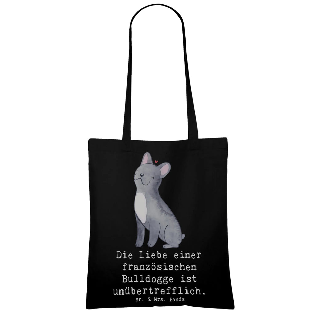 Tragetasche Französische Bulldogge Liebe Beuteltasche, Beutel, Einkaufstasche, Jutebeutel, Stoffbeutel, Tasche, Shopper, Umhängetasche, Strandtasche, Schultertasche, Stofftasche, Tragetasche, Badetasche, Jutetasche, Einkaufstüte, Laptoptasche, Hund, Hunderasse, Rassehund, Hundebesitzer, Geschenk, Tierfreund, Schenken, Welpe