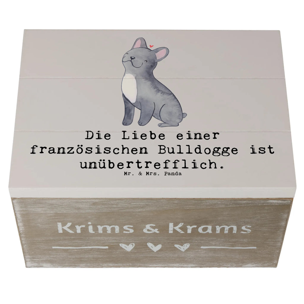 Holzkiste Französische Bulldogge Liebe Holzkiste, Kiste, Schatzkiste, Truhe, Schatulle, XXL, Erinnerungsbox, Erinnerungskiste, Dekokiste, Aufbewahrungsbox, Geschenkbox, Geschenkdose, Hund, Hunderasse, Rassehund, Hundebesitzer, Geschenk, Tierfreund, Schenken, Welpe