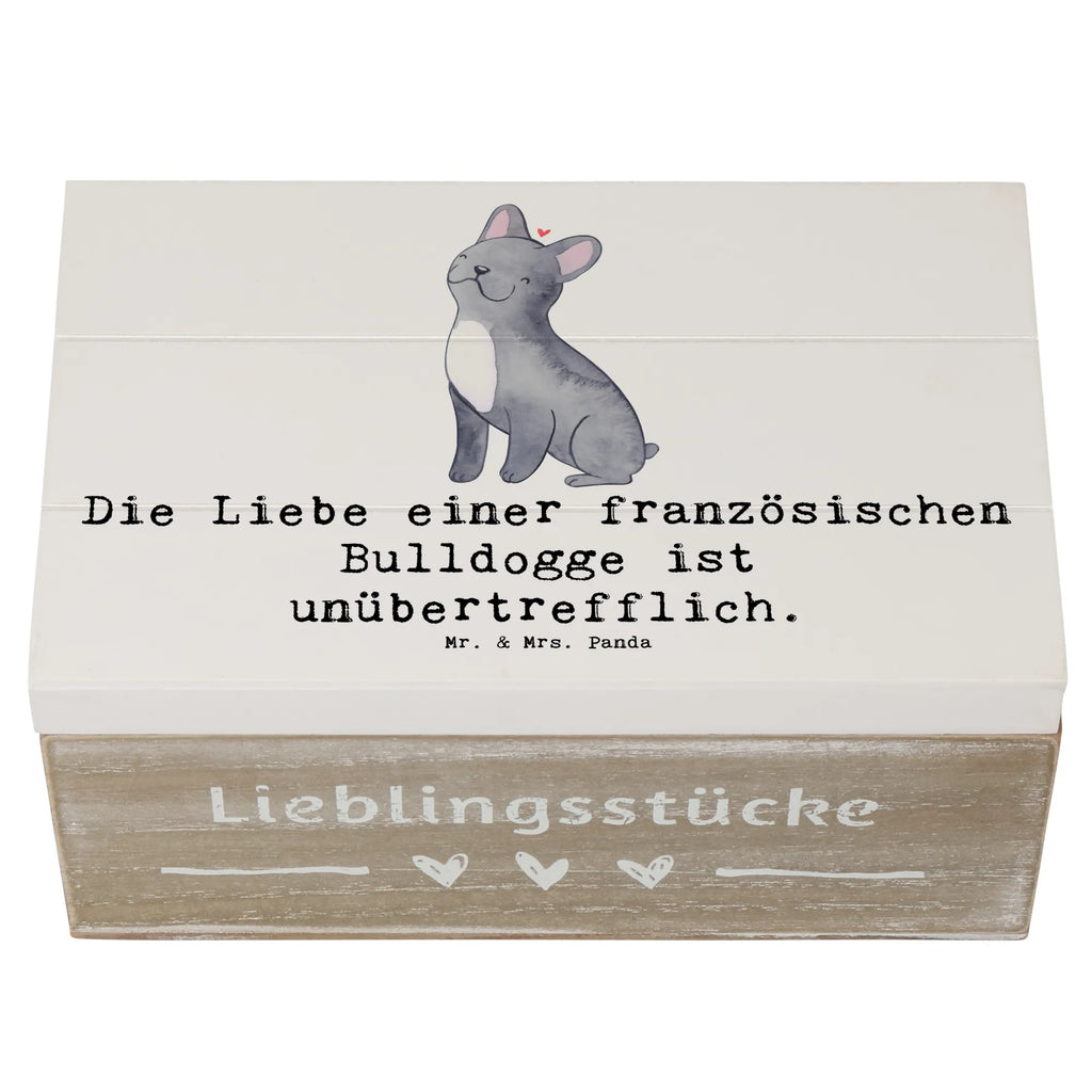 Holzkiste Französische Bulldogge Liebe Holzkiste, Kiste, Schatzkiste, Truhe, Schatulle, XXL, Erinnerungsbox, Erinnerungskiste, Dekokiste, Aufbewahrungsbox, Geschenkbox, Geschenkdose, Hund, Hunderasse, Rassehund, Hundebesitzer, Geschenk, Tierfreund, Schenken, Welpe