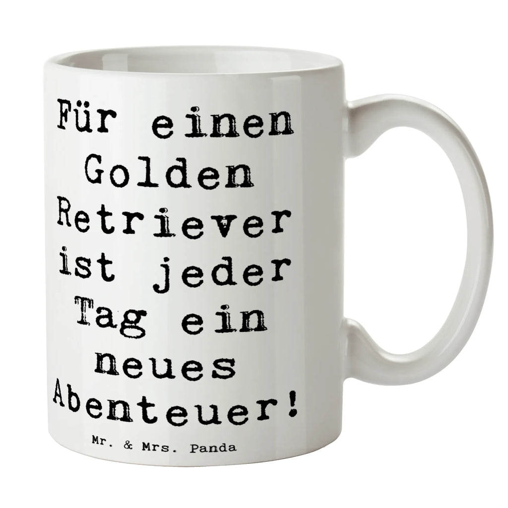 Tasse Spruch Golden Retriever Abenteuer Tasse, Kaffeetasse, Teetasse, Becher, Kaffeebecher, Teebecher, Keramiktasse, Porzellantasse, Büro Tasse, Geschenk Tasse, Tasse Sprüche, Tasse Motive, Kaffeetassen, Tasse bedrucken, Designer Tasse, Cappuccino Tassen, Schöne Teetassen, Hund, Hunderasse, Rassehund, Hundebesitzer, Geschenk, Tierfreund, Schenken, Welpe