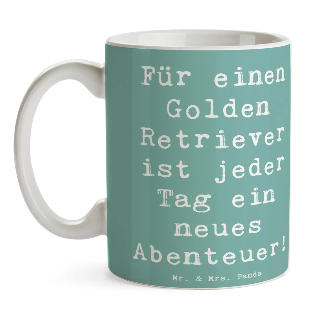 Tasse Spruch Golden Retriever Abenteuer Tasse, Kaffeetasse, Teetasse, Becher, Kaffeebecher, Teebecher, Keramiktasse, Porzellantasse, Büro Tasse, Geschenk Tasse, Tasse Sprüche, Tasse Motive, Kaffeetassen, Tasse bedrucken, Designer Tasse, Cappuccino Tassen, Schöne Teetassen, Hund, Hunderasse, Rassehund, Hundebesitzer, Geschenk, Tierfreund, Schenken, Welpe