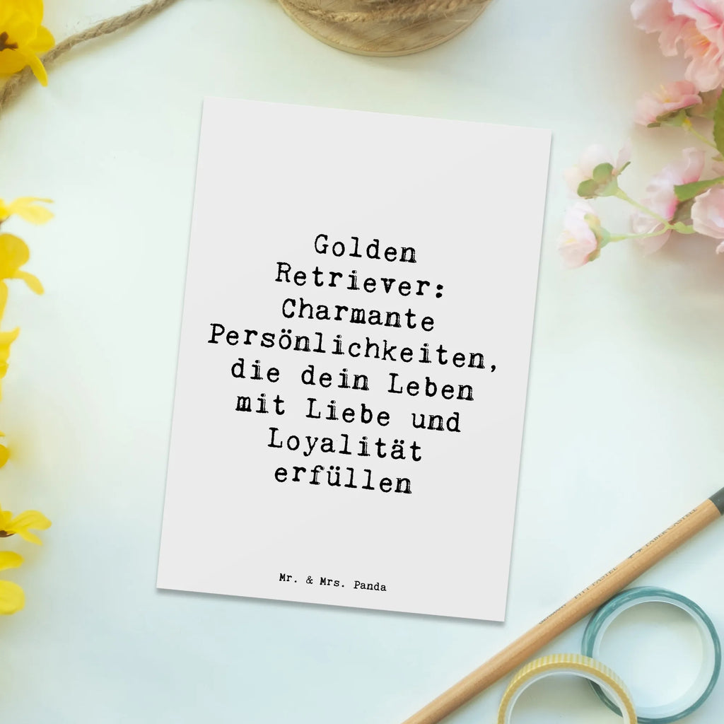 Postkarte Spruch Golden Retriever Charme Postkarte, Karte, Geschenkkarte, Grußkarte, Einladung, Ansichtskarte, Geburtstagskarte, Einladungskarte, Dankeskarte, Ansichtskarten, Einladung Geburtstag, Einladungskarten Geburtstag, Hund, Hunderasse, Rassehund, Hundebesitzer, Geschenk, Tierfreund, Schenken, Welpe