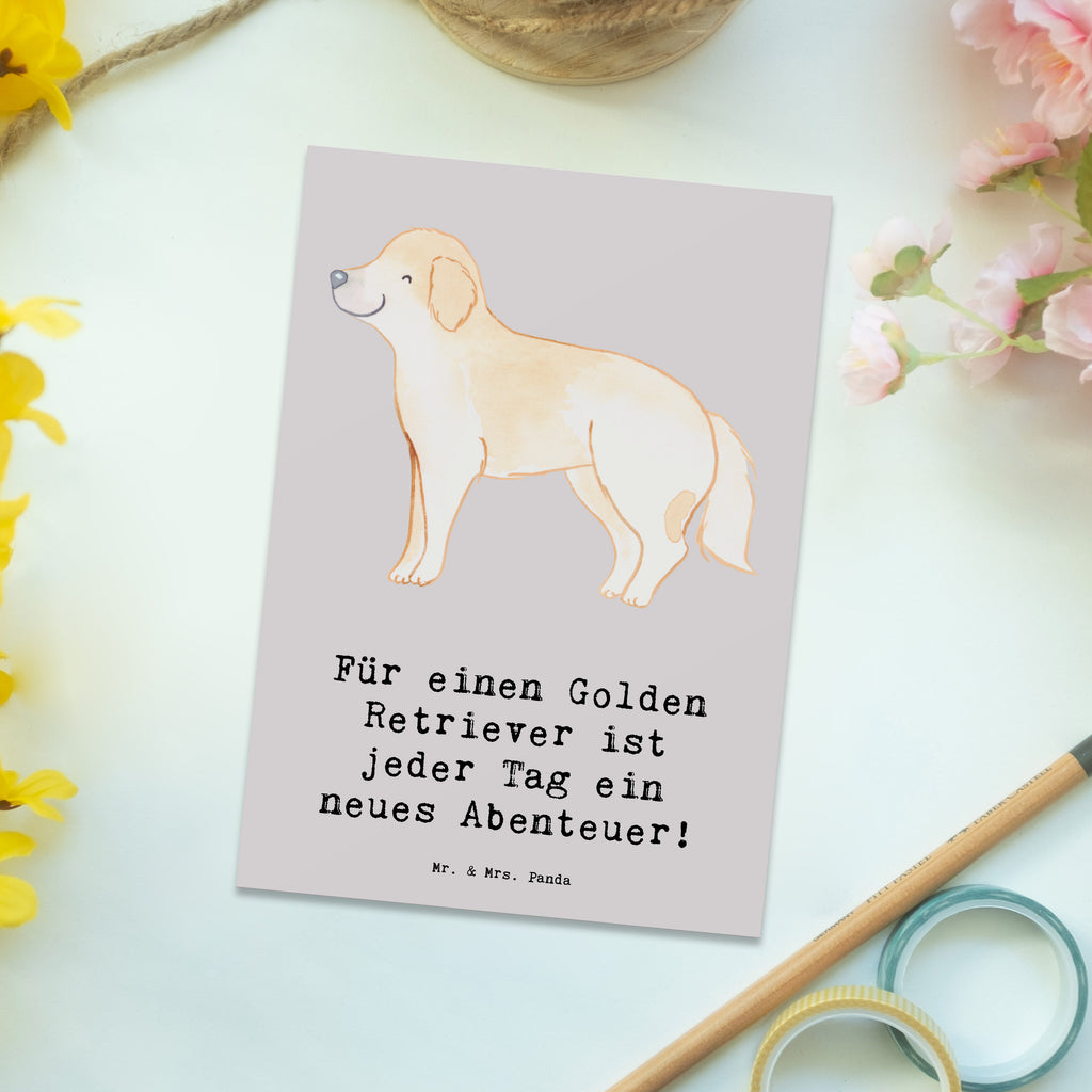 Postkarte Golden Retriever Abenteuer Postkarte, Karte, Geschenkkarte, Grußkarte, Einladung, Ansichtskarte, Geburtstagskarte, Einladungskarte, Dankeskarte, Ansichtskarten, Einladung Geburtstag, Einladungskarten Geburtstag, Hund, Hunderasse, Rassehund, Hundebesitzer, Geschenk, Tierfreund, Schenken, Welpe