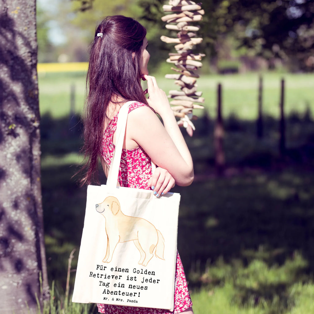 Tragetasche Golden Retriever Abenteuer Beuteltasche, Beutel, Einkaufstasche, Jutebeutel, Stoffbeutel, Tasche, Shopper, Umhängetasche, Strandtasche, Schultertasche, Stofftasche, Tragetasche, Badetasche, Jutetasche, Einkaufstüte, Laptoptasche, Hund, Hunderasse, Rassehund, Hundebesitzer, Geschenk, Tierfreund, Schenken, Welpe