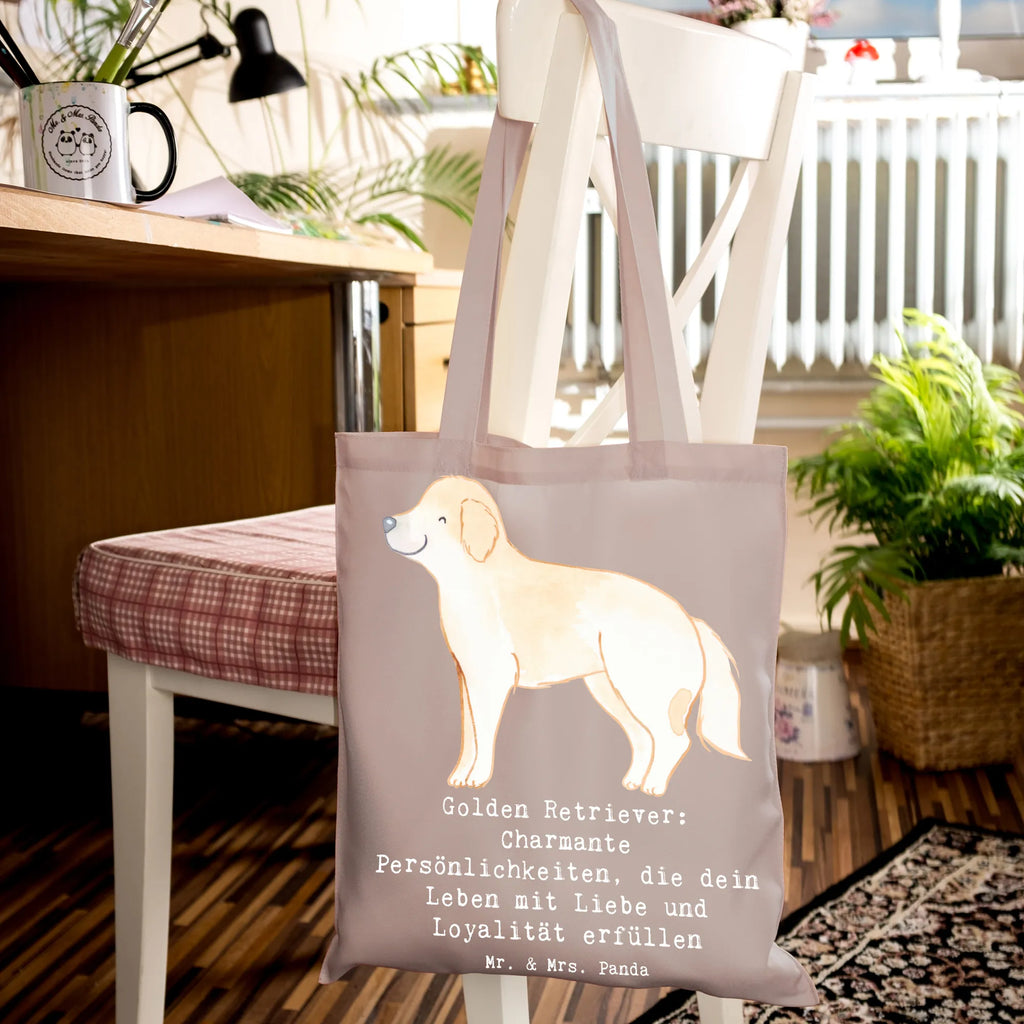 Tragetasche Golden Retriever Charme Beuteltasche, Beutel, Einkaufstasche, Jutebeutel, Stoffbeutel, Tasche, Shopper, Umhängetasche, Strandtasche, Schultertasche, Stofftasche, Tragetasche, Badetasche, Jutetasche, Einkaufstüte, Laptoptasche, Hund, Hunderasse, Rassehund, Hundebesitzer, Geschenk, Tierfreund, Schenken, Welpe