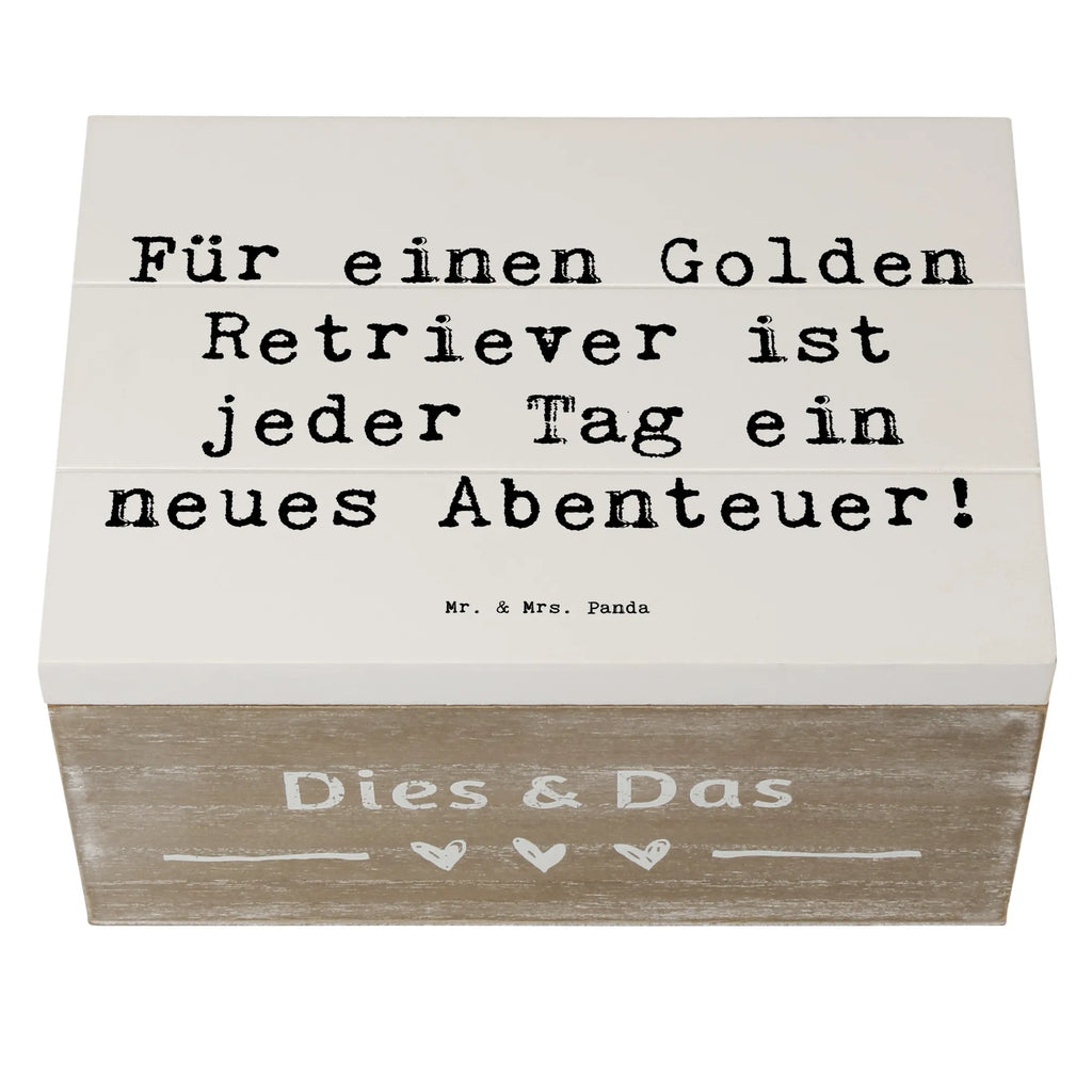 Holzkiste Spruch Golden Retriever Abenteuer Holzkiste, Kiste, Schatzkiste, Truhe, Schatulle, XXL, Erinnerungsbox, Erinnerungskiste, Dekokiste, Aufbewahrungsbox, Geschenkbox, Geschenkdose, Hund, Hunderasse, Rassehund, Hundebesitzer, Geschenk, Tierfreund, Schenken, Welpe