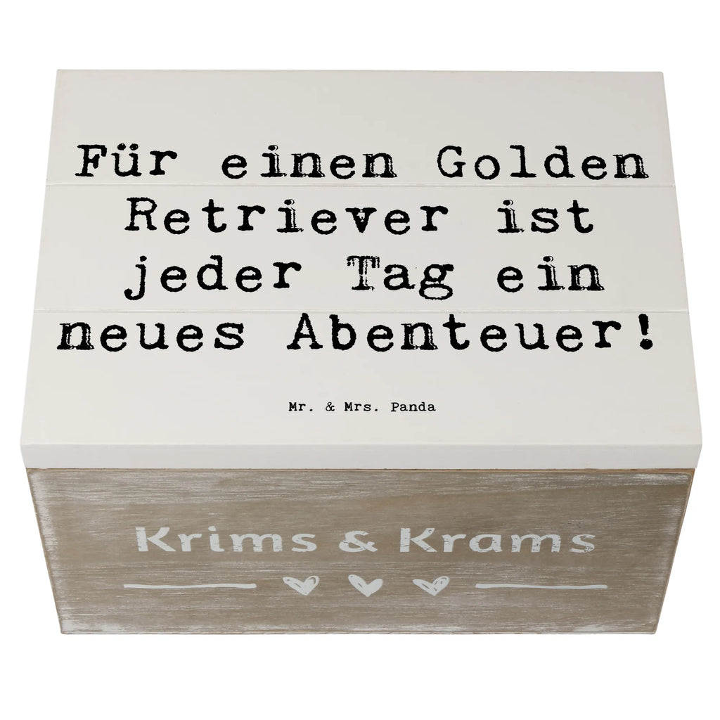 Holzkiste Spruch Golden Retriever Abenteuer Holzkiste, Kiste, Schatzkiste, Truhe, Schatulle, XXL, Erinnerungsbox, Erinnerungskiste, Dekokiste, Aufbewahrungsbox, Geschenkbox, Geschenkdose, Hund, Hunderasse, Rassehund, Hundebesitzer, Geschenk, Tierfreund, Schenken, Welpe