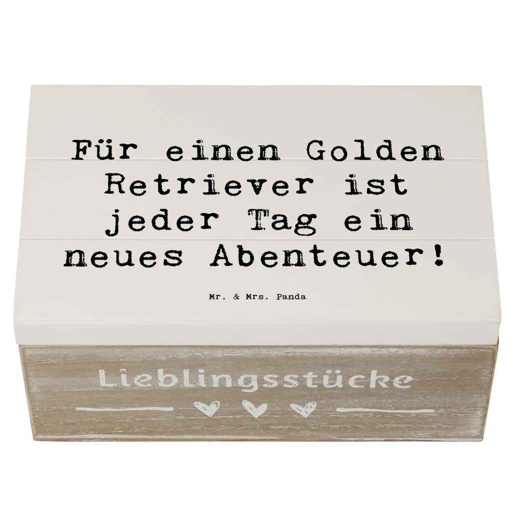 Holzkiste Spruch Golden Retriever Abenteuer Holzkiste, Kiste, Schatzkiste, Truhe, Schatulle, XXL, Erinnerungsbox, Erinnerungskiste, Dekokiste, Aufbewahrungsbox, Geschenkbox, Geschenkdose, Hund, Hunderasse, Rassehund, Hundebesitzer, Geschenk, Tierfreund, Schenken, Welpe