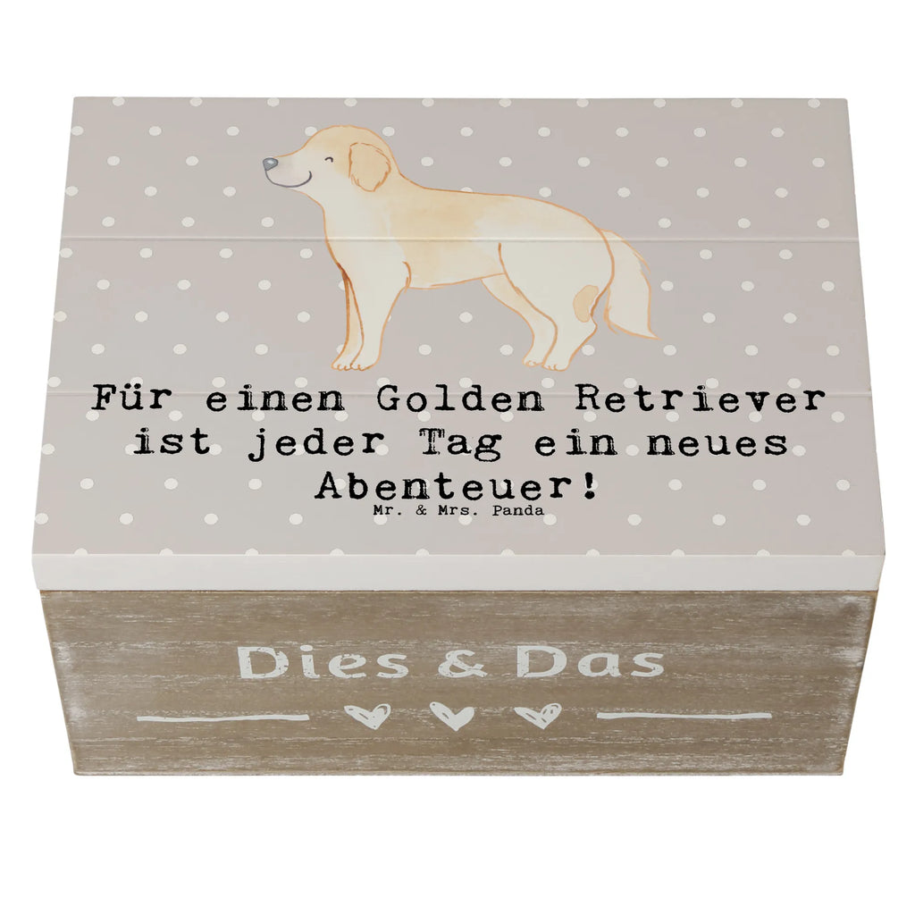 Holzkiste Golden Retriever Abenteuer Holzkiste, Kiste, Schatzkiste, Truhe, Schatulle, XXL, Erinnerungsbox, Erinnerungskiste, Dekokiste, Aufbewahrungsbox, Geschenkbox, Geschenkdose, Hund, Hunderasse, Rassehund, Hundebesitzer, Geschenk, Tierfreund, Schenken, Welpe