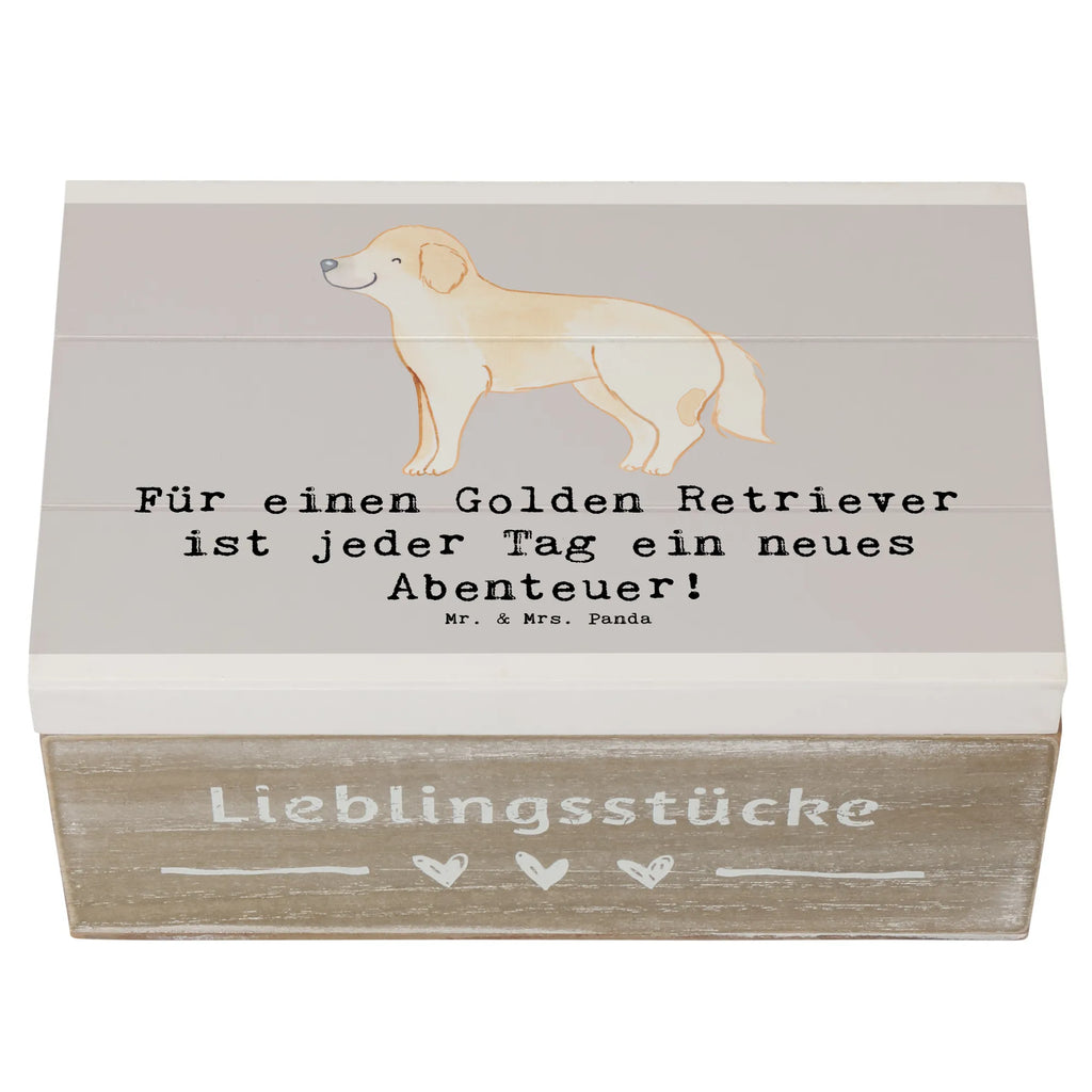 Holzkiste Golden Retriever Abenteuer Holzkiste, Kiste, Schatzkiste, Truhe, Schatulle, XXL, Erinnerungsbox, Erinnerungskiste, Dekokiste, Aufbewahrungsbox, Geschenkbox, Geschenkdose, Hund, Hunderasse, Rassehund, Hundebesitzer, Geschenk, Tierfreund, Schenken, Welpe