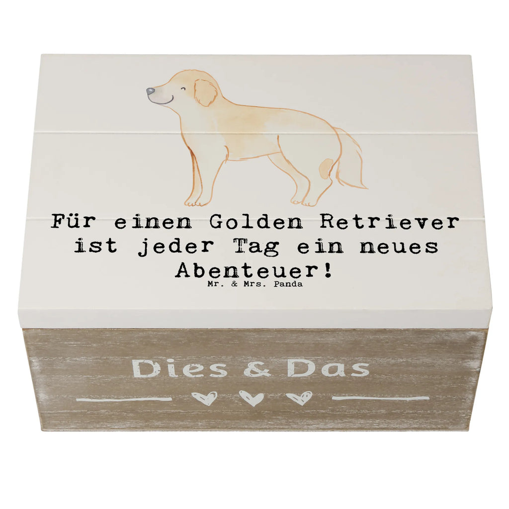 Holzkiste Golden Retriever Abenteuer Holzkiste, Kiste, Schatzkiste, Truhe, Schatulle, XXL, Erinnerungsbox, Erinnerungskiste, Dekokiste, Aufbewahrungsbox, Geschenkbox, Geschenkdose, Hund, Hunderasse, Rassehund, Hundebesitzer, Geschenk, Tierfreund, Schenken, Welpe