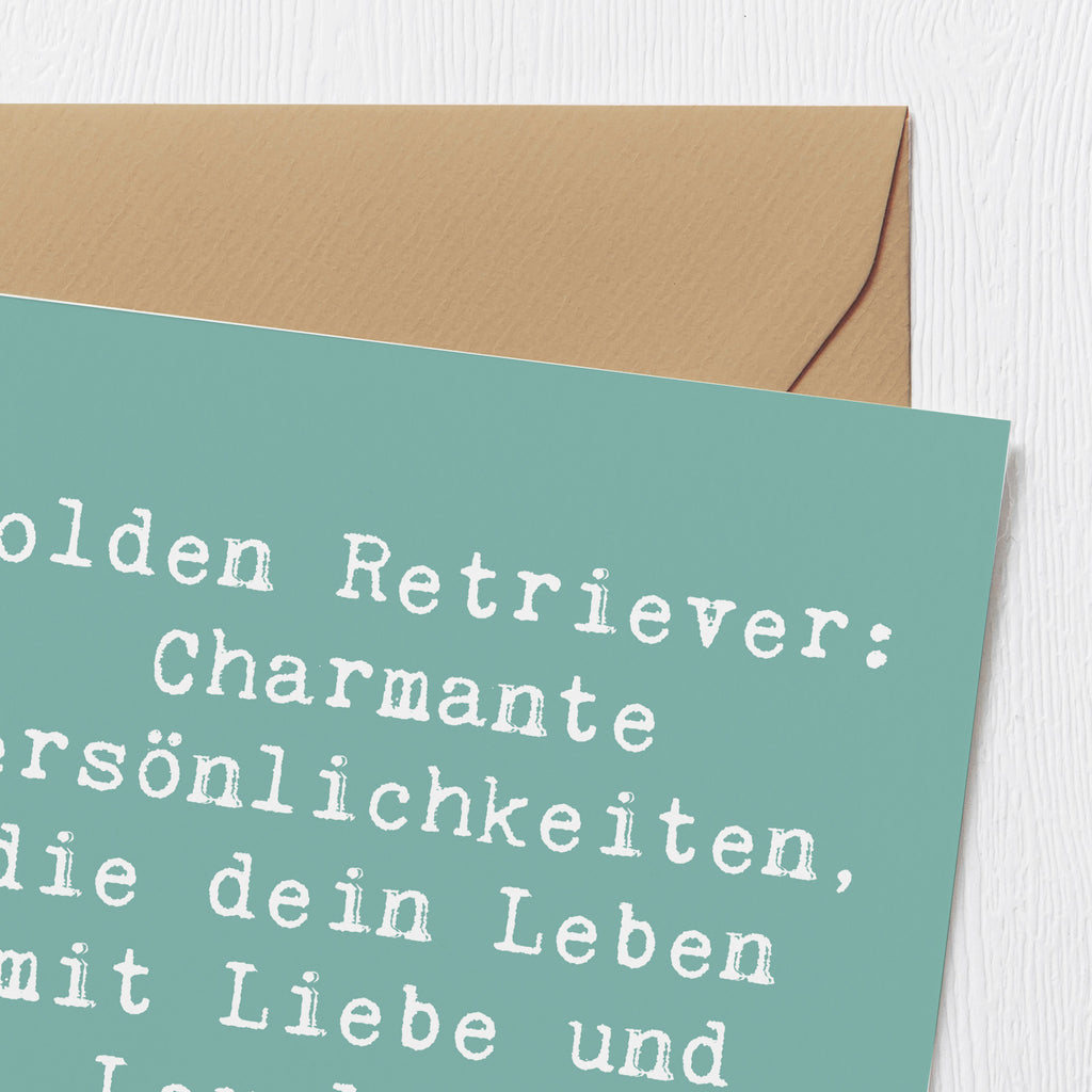 Deluxe Karte Spruch Golden Retriever Charme Karte, Grußkarte, Klappkarte, Einladungskarte, Glückwunschkarte, Hochzeitskarte, Geburtstagskarte, Hochwertige Grußkarte, Hochwertige Klappkarte, Hund, Hunderasse, Rassehund, Hundebesitzer, Geschenk, Tierfreund, Schenken, Welpe