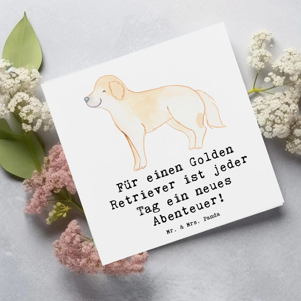 Deluxe Karte Golden Retriever Abenteuer Karte, Grußkarte, Klappkarte, Einladungskarte, Glückwunschkarte, Hochzeitskarte, Geburtstagskarte, Hochwertige Grußkarte, Hochwertige Klappkarte, Hund, Hunderasse, Rassehund, Hundebesitzer, Geschenk, Tierfreund, Schenken, Welpe