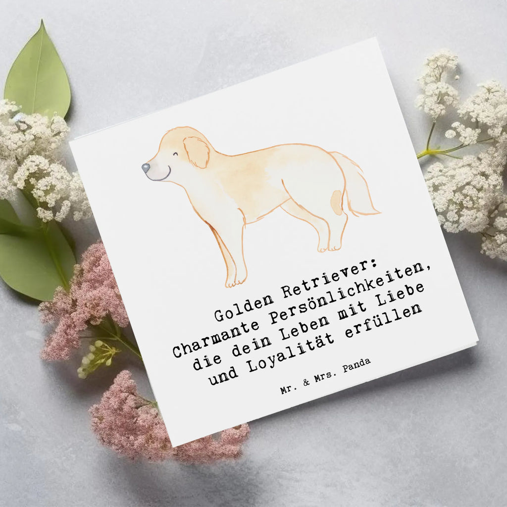 Deluxe Karte Golden Retriever Charme Karte, Grußkarte, Klappkarte, Einladungskarte, Glückwunschkarte, Hochzeitskarte, Geburtstagskarte, Hochwertige Grußkarte, Hochwertige Klappkarte, Hund, Hunderasse, Rassehund, Hundebesitzer, Geschenk, Tierfreund, Schenken, Welpe