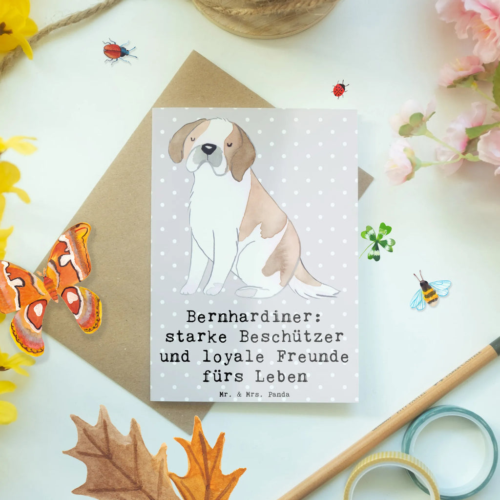 Grußkarte Bernhardiner Treue Grußkarte, Klappkarte, Einladungskarte, Glückwunschkarte, Hochzeitskarte, Geburtstagskarte, Karte, Ansichtskarten, Hund, Hunderasse, Rassehund, Hundebesitzer, Geschenk, Tierfreund, Schenken, Welpe