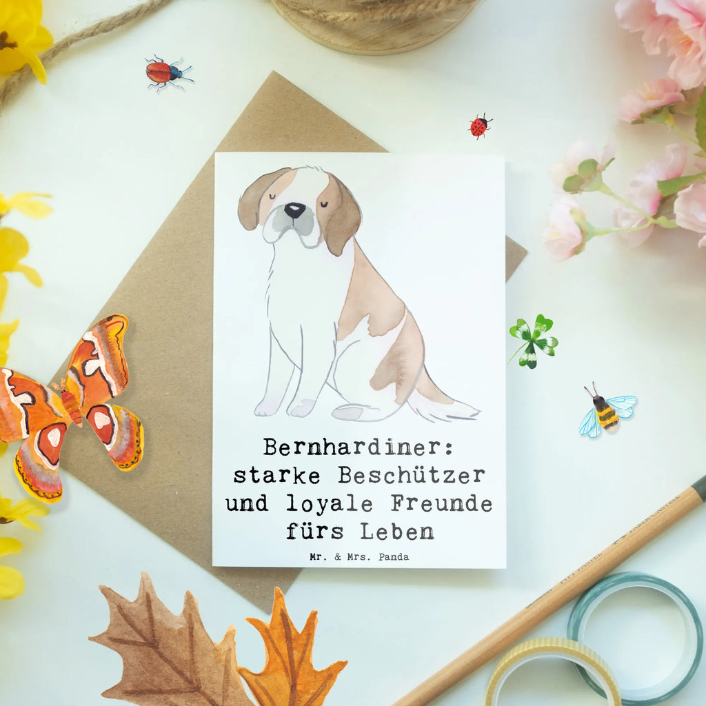 Grußkarte Bernhardiner Treue Grußkarte, Klappkarte, Einladungskarte, Glückwunschkarte, Hochzeitskarte, Geburtstagskarte, Karte, Ansichtskarten, Hund, Hunderasse, Rassehund, Hundebesitzer, Geschenk, Tierfreund, Schenken, Welpe