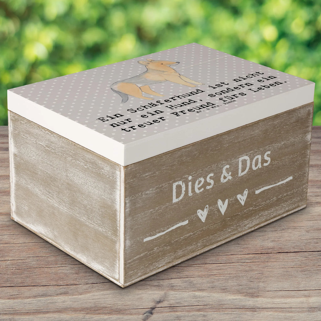 Holzkiste Schäferhund Freund Holzkiste, Kiste, Schatzkiste, Truhe, Schatulle, XXL, Erinnerungsbox, Erinnerungskiste, Dekokiste, Aufbewahrungsbox, Geschenkbox, Geschenkdose, Hund, Hunderasse, Rassehund, Hundebesitzer, Geschenk, Tierfreund, Schenken, Welpe