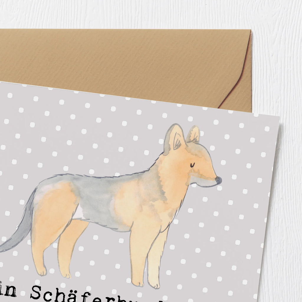 Deluxe Karte Schäferhund Freund Karte, Grußkarte, Klappkarte, Einladungskarte, Glückwunschkarte, Hochzeitskarte, Geburtstagskarte, Hochwertige Grußkarte, Hochwertige Klappkarte, Hund, Hunderasse, Rassehund, Hundebesitzer, Geschenk, Tierfreund, Schenken, Welpe