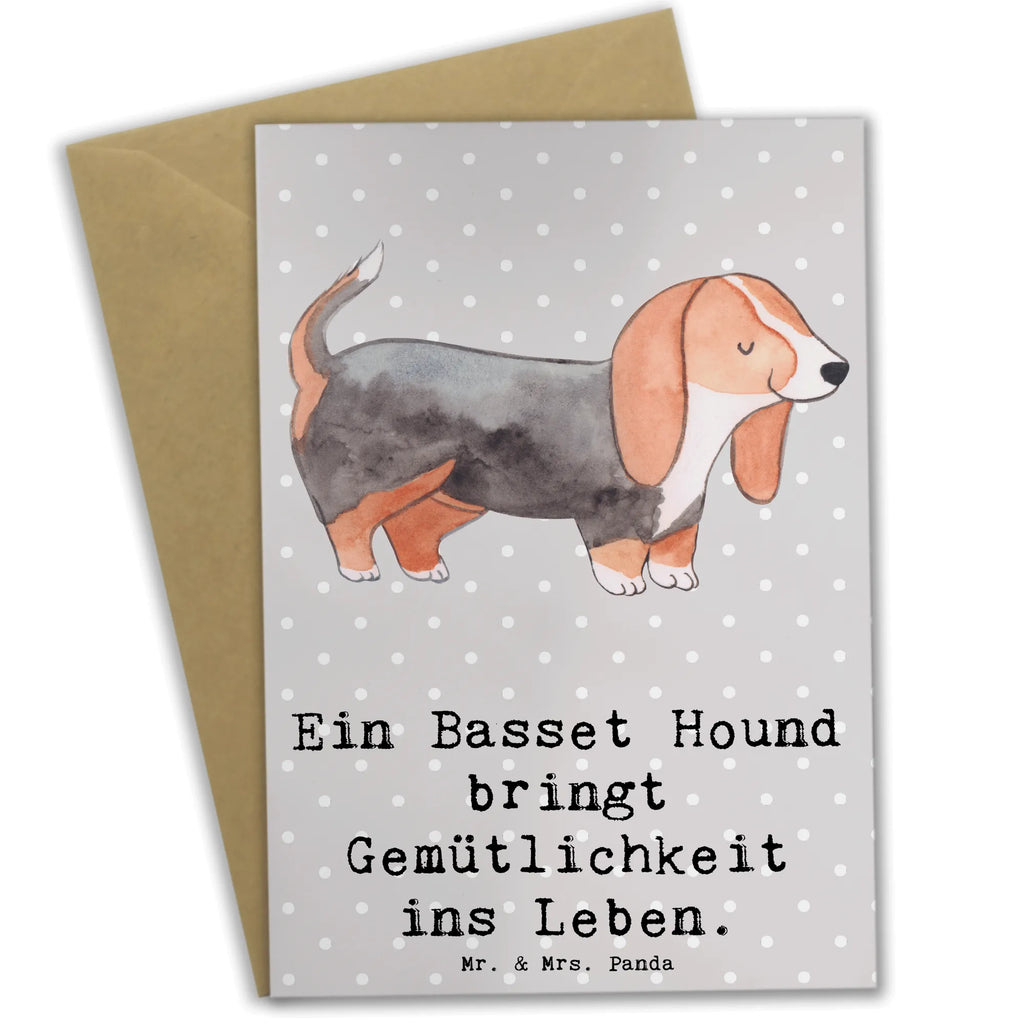 Grußkarte Basset Hound Gemütlichkeit Grußkarte, Klappkarte, Einladungskarte, Glückwunschkarte, Hochzeitskarte, Geburtstagskarte, Karte, Ansichtskarten, Hund, Hunderasse, Rassehund, Hundebesitzer, Geschenk, Tierfreund, Schenken, Welpe