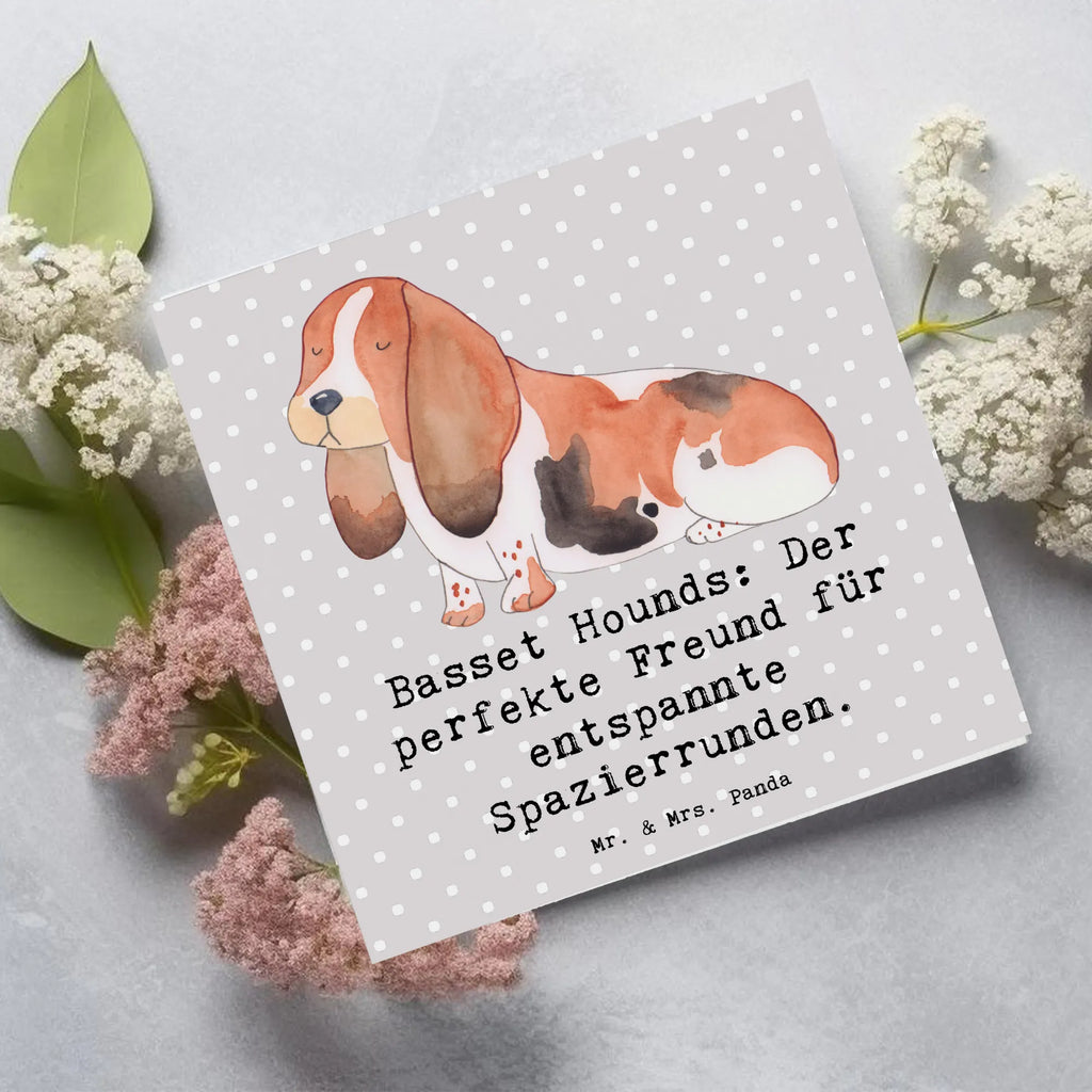 Deluxe Karte Basset Hound Freund Karte, Grußkarte, Klappkarte, Einladungskarte, Glückwunschkarte, Hochzeitskarte, Geburtstagskarte, Hochwertige Grußkarte, Hochwertige Klappkarte, Hund, Hunderasse, Rassehund, Hundebesitzer, Geschenk, Tierfreund, Schenken, Welpe